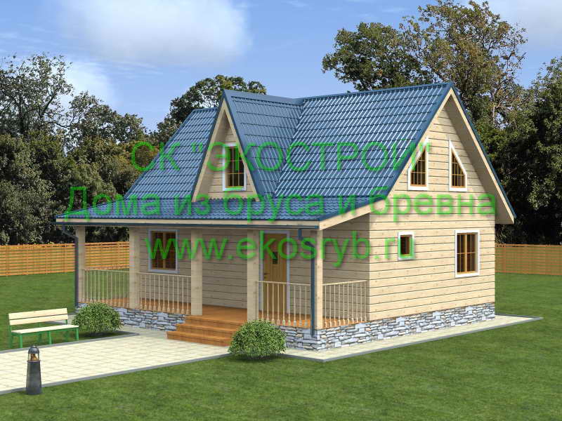 Типовые проекты домов из бревна 8 на 9 в Москве и Московской области